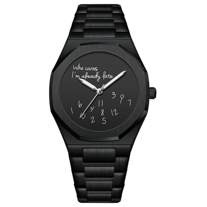 Minimalist Inspirational Wrist Watch with Unique Time Display