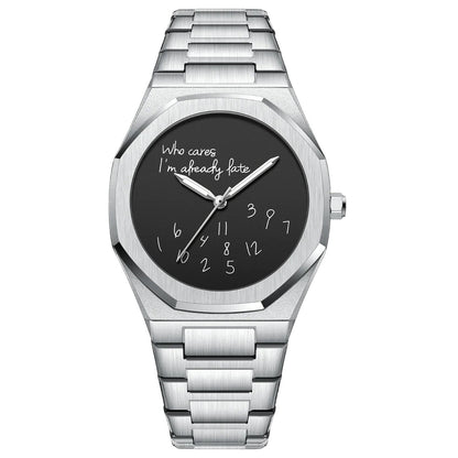 Minimalist Inspirational Wrist Watch with Unique Time Display