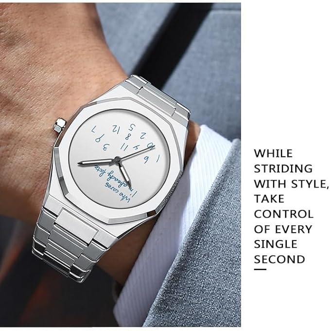 Minimalist Inspirational Wrist Watch with Unique Time Display