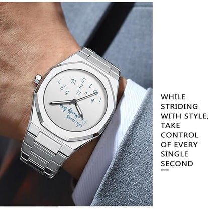 Minimalist Inspirational Wrist Watch with Unique Time Display
