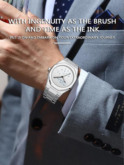 Minimalist Inspirational Wrist Watch with Unique Time Display