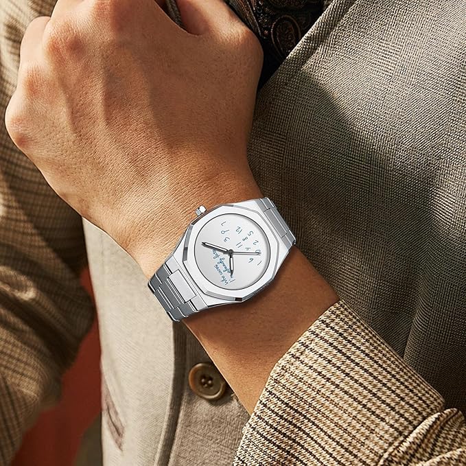 Minimalist Inspirational Wrist Watch with Unique Time Display