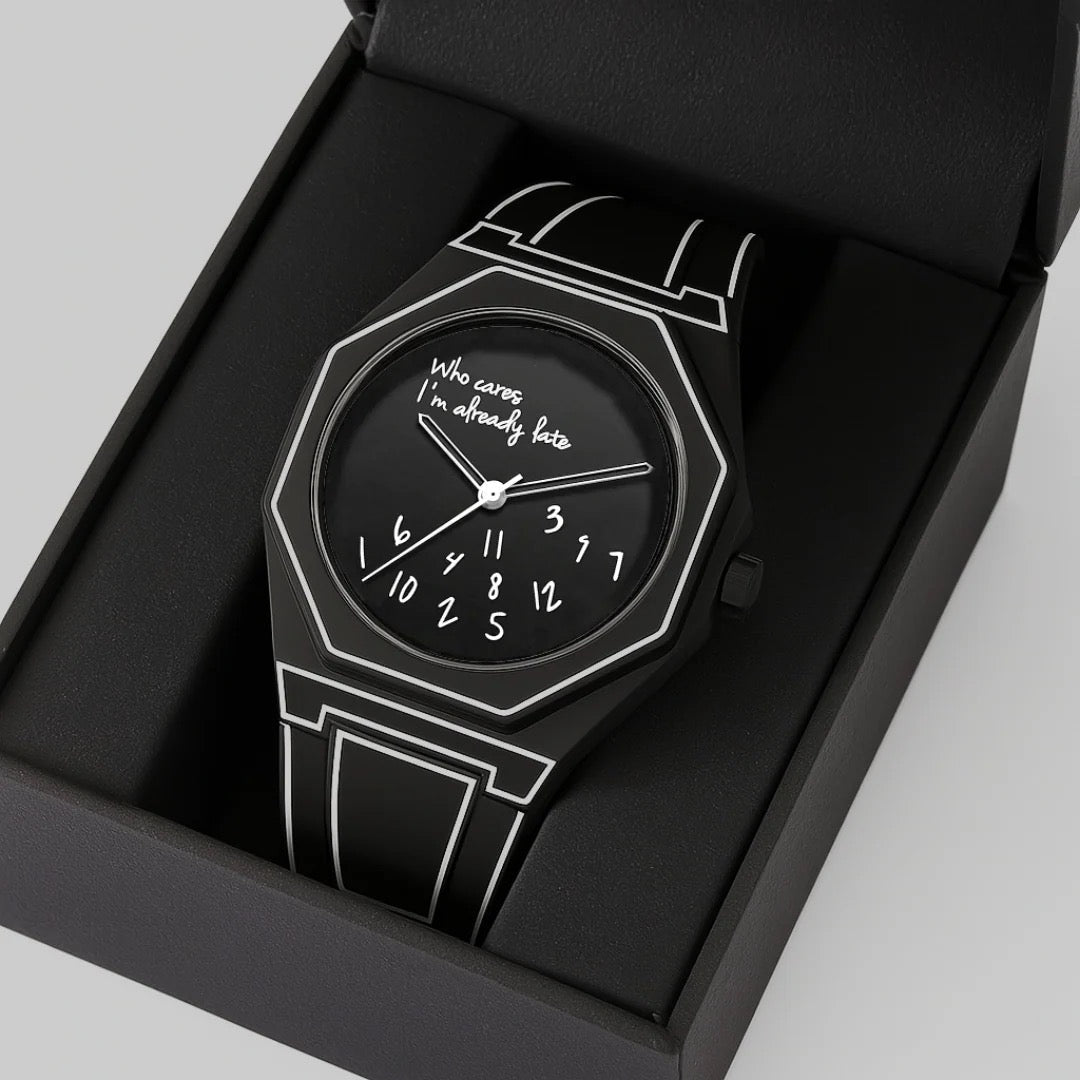 Minimalist Inspirational Wrist Watch with Unique Time Display