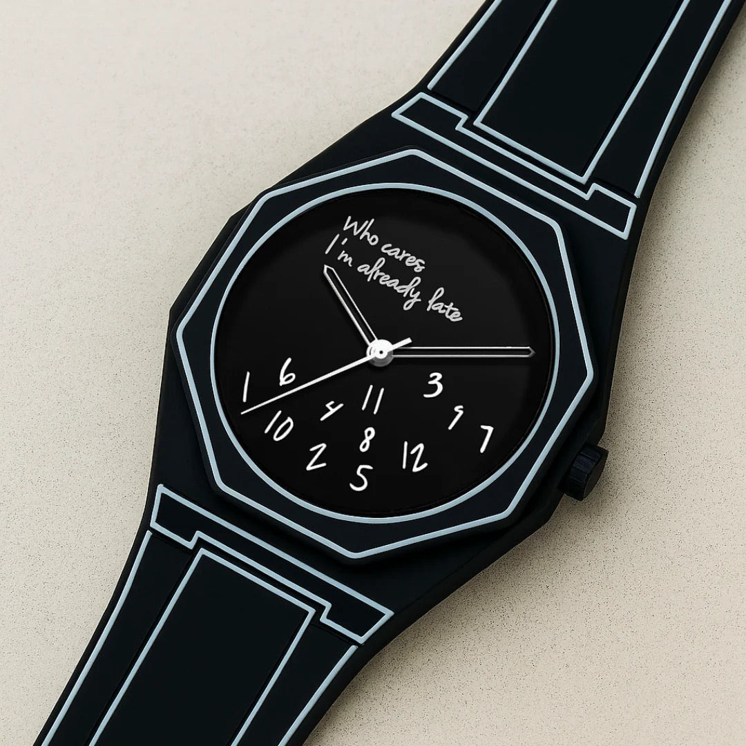 Minimalist Inspirational Wrist Watch with Unique Time Display