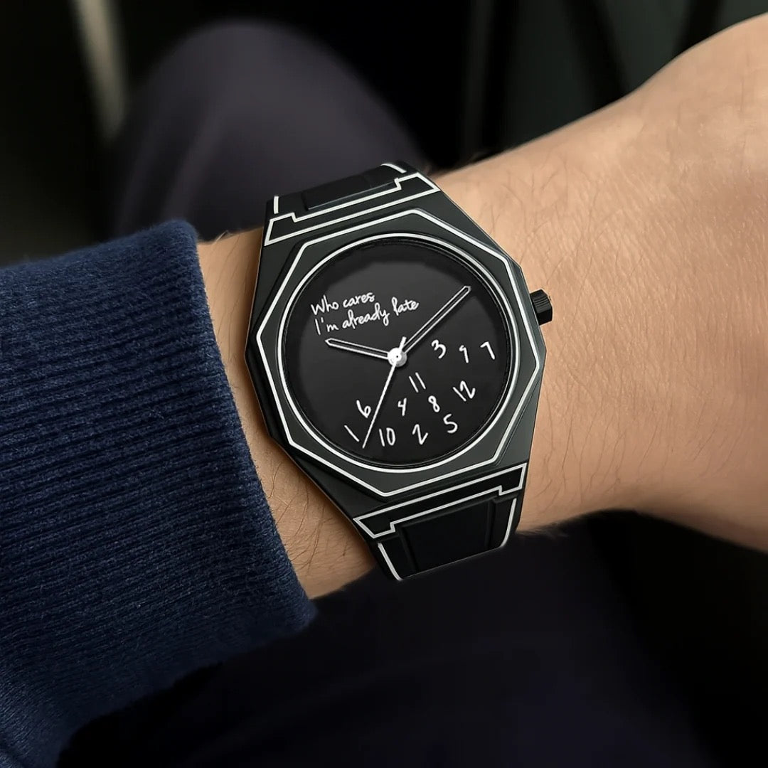 Minimalist Inspirational Wrist Watch with Unique Time Display