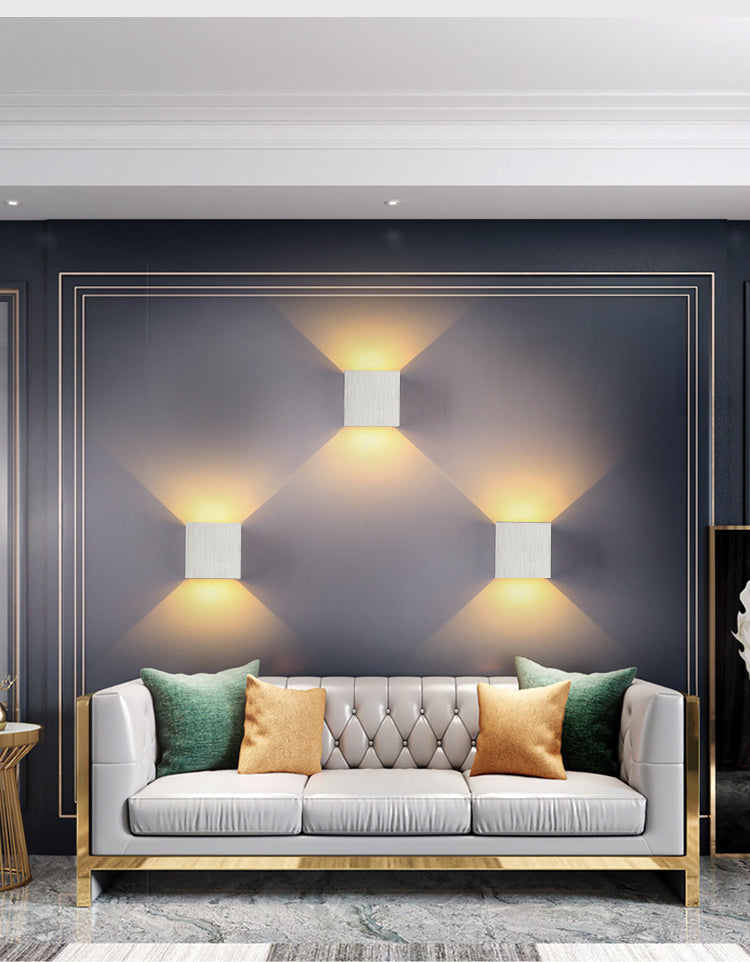 Minimalist Square Wall Lamp Aluminum Iron LED Light
