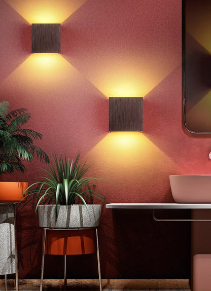 Minimalist Square Wall Lamp Aluminum Iron LED Light