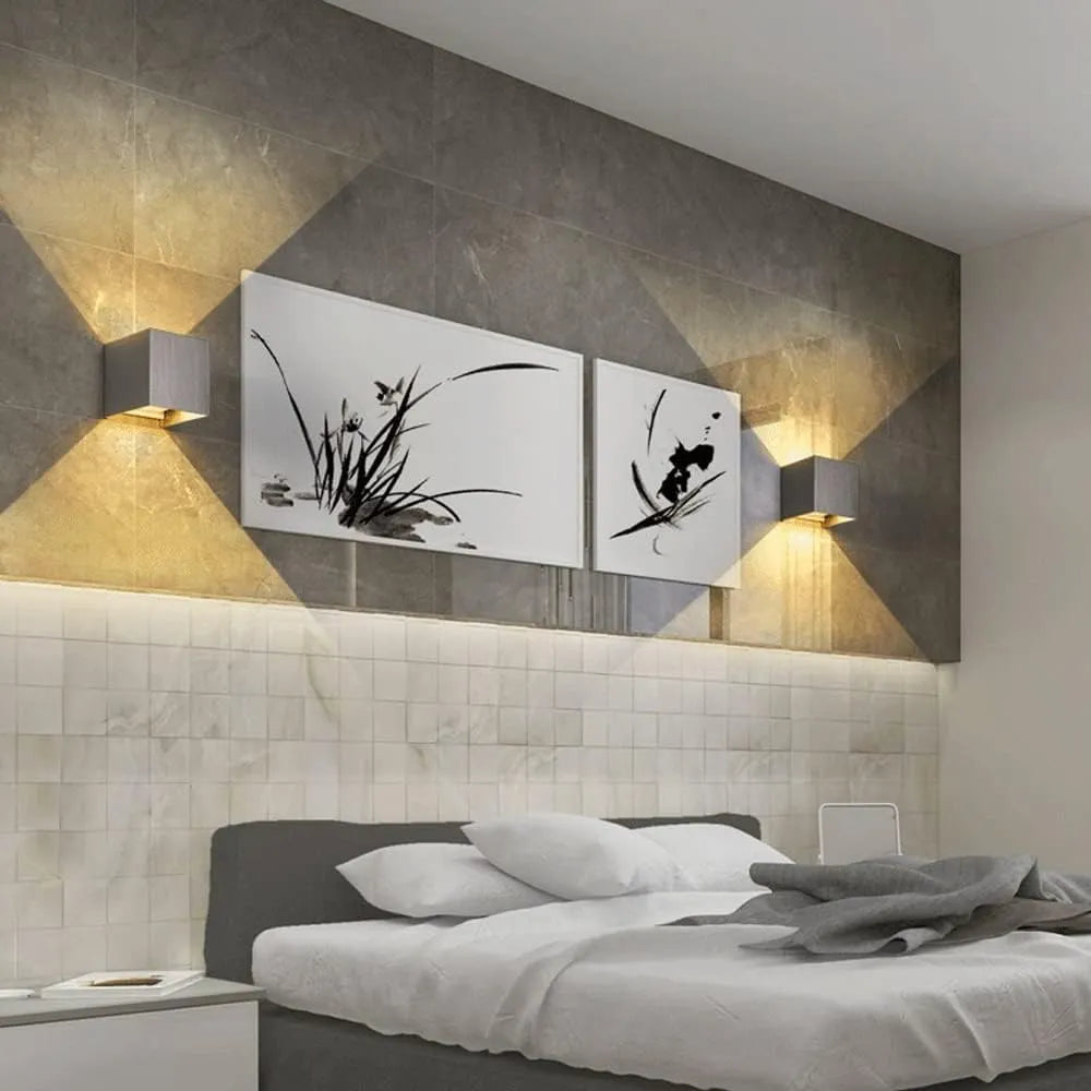 Minimalist Square Wall Lamp Aluminum Iron LED Light