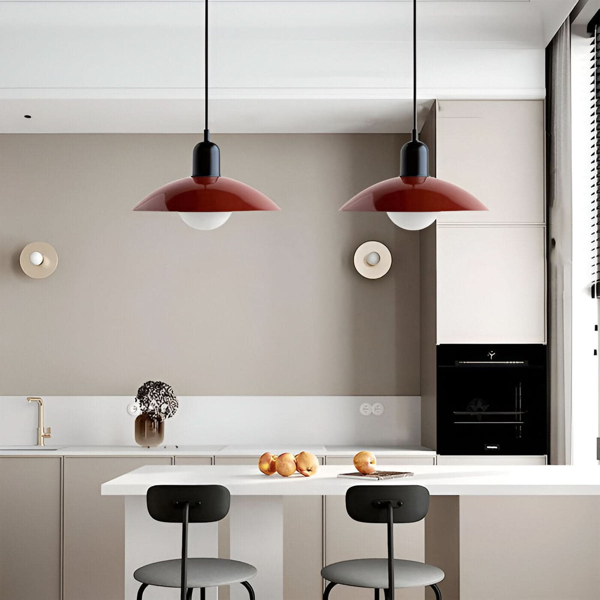Modern Bauhaus Iron Pendant Light with Adjustable Hanging Cord