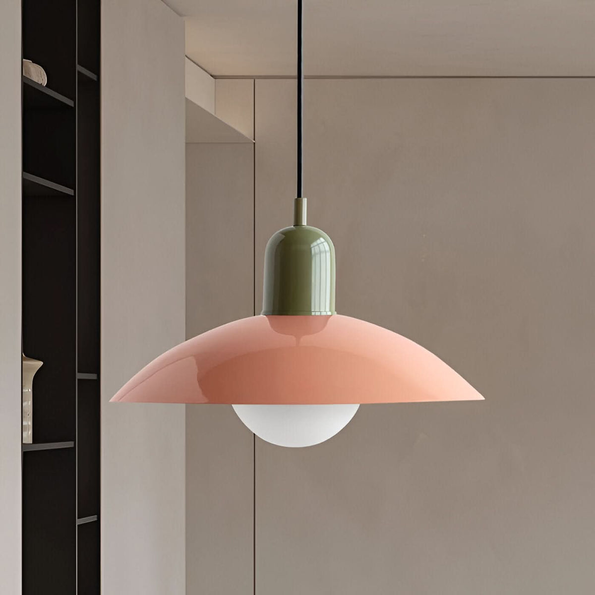 Modern Bauhaus Iron Pendant Light with Adjustable Hanging Cord
