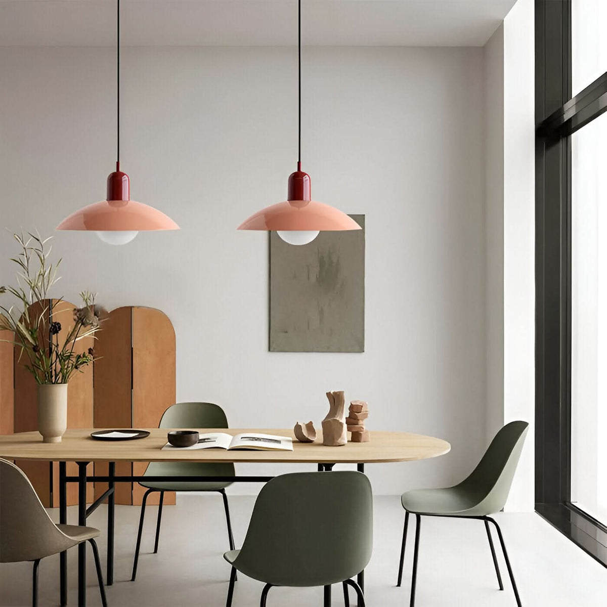 Modern Bauhaus Iron Pendant Light with Adjustable Hanging Cord