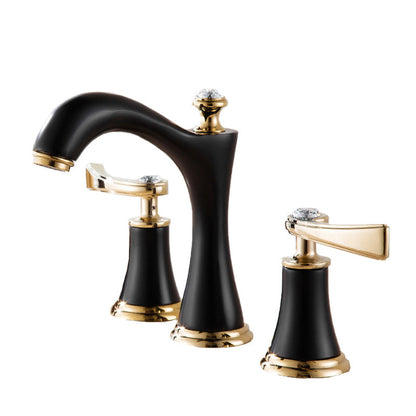 Modern Brass Vessel Sink Faucet Two Handle Low Arc