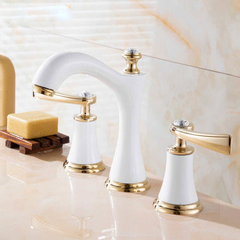 Modern Brass Vessel Sink Faucet Two Handle Low Arc