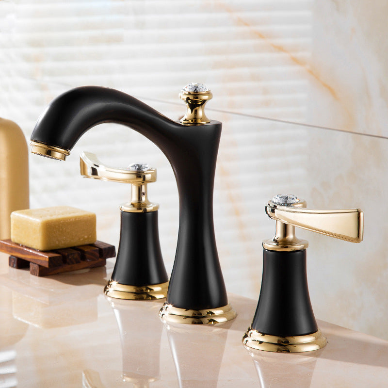 Modern Brass Vessel Sink Faucet Two Handle Low Arc