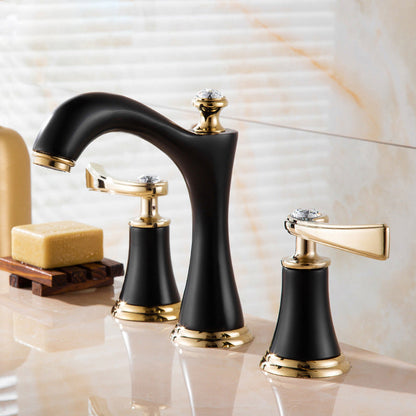 Modern Brass Vessel Sink Faucet Two Handle Low Arc