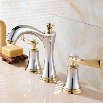 Modern Brass Vessel Sink Faucet Two Handle Low Arc
