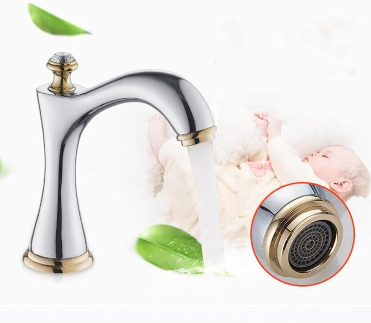 Modern Brass Vessel Sink Faucet Two Handle Low Arc