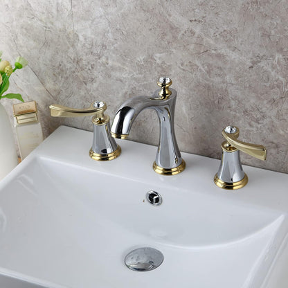Modern Brass Vessel Sink Faucet Two Handle Low Arc