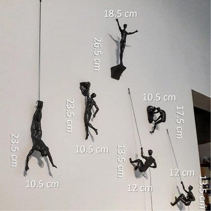 Modern Climbing Man Resin Wall Sculpture