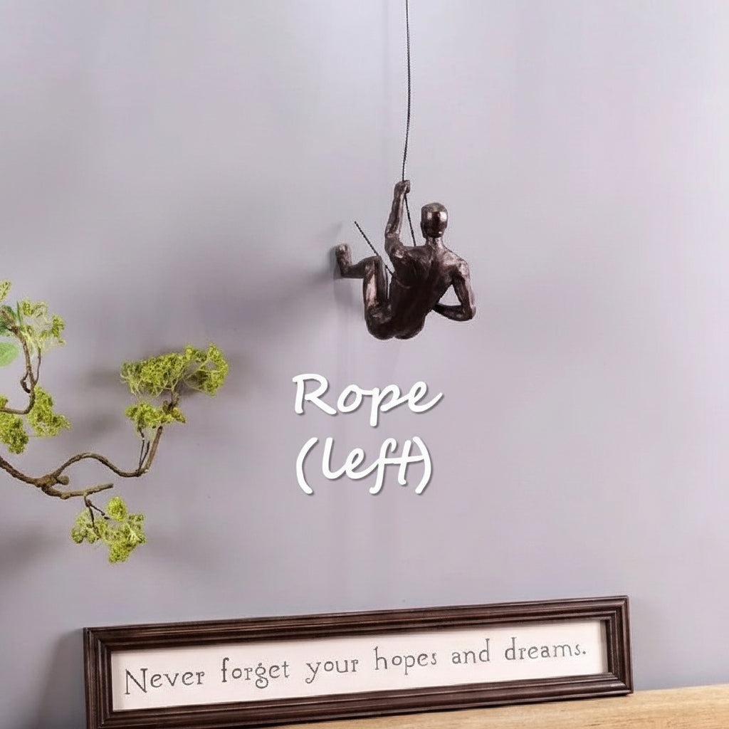 Modern Climbing Man Resin Wall Sculpture