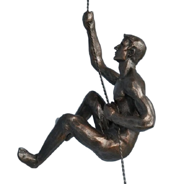 Modern Climbing Man Resin Wall Sculpture