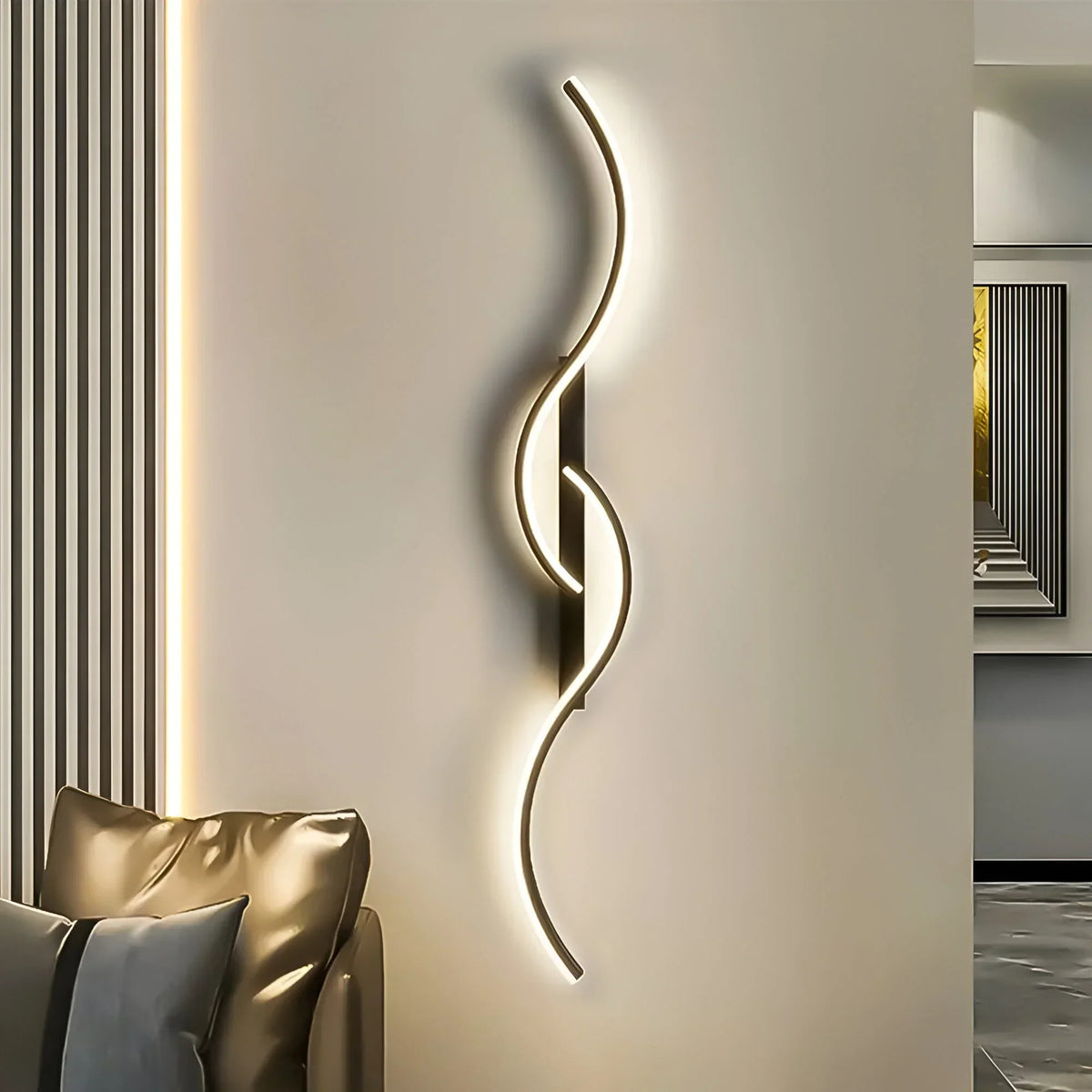 Modern Curved LED Wall Light Indoor Ambient Lighting Minimalist Decorative Wall Fixture for Bedroom Living Room Hallway