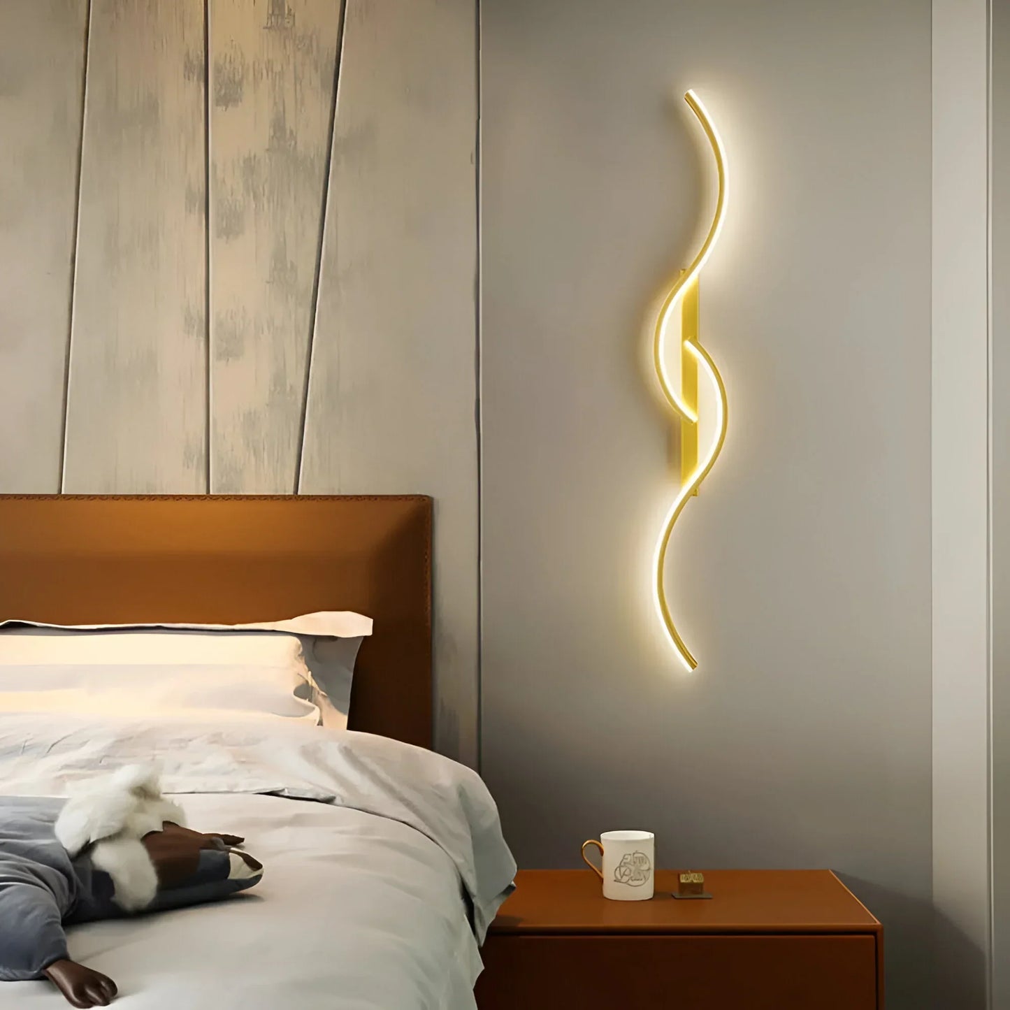 Modern Curved LED Wall Light Indoor Ambient Lighting Minimalist Decorative Wall Fixture for Bedroom Living Room Hallway