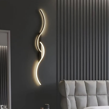 Modern Curved LED Wall Light Indoor Ambient Lighting Minimalist Decorative Wall Fixture for Bedroom Living Room Hallway