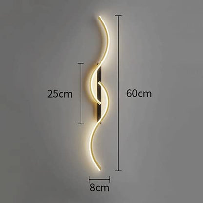 Modern Curved LED Wall Light Indoor Ambient Lighting Minimalist Decorative Wall Fixture for Bedroom Living Room Hallway