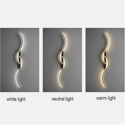 Modern Curved LED Wall Light Indoor Ambient Lighting Minimalist Decorative Wall Fixture for Bedroom Living Room Hallway