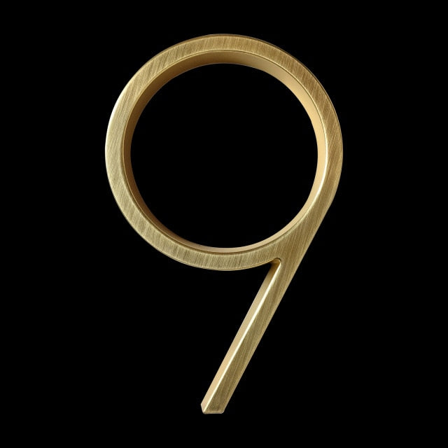 Modern Gold House Number Metal Address Sign