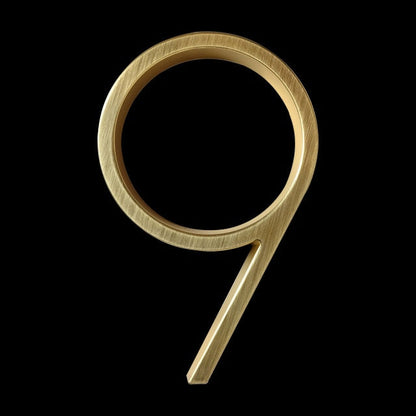 Modern Gold House Number Metal Address Sign
