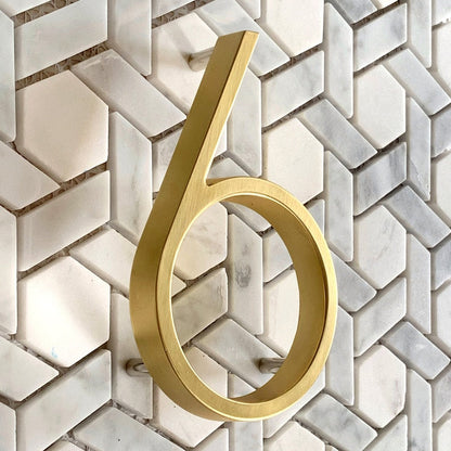 Modern Gold House Number Metal Address Sign