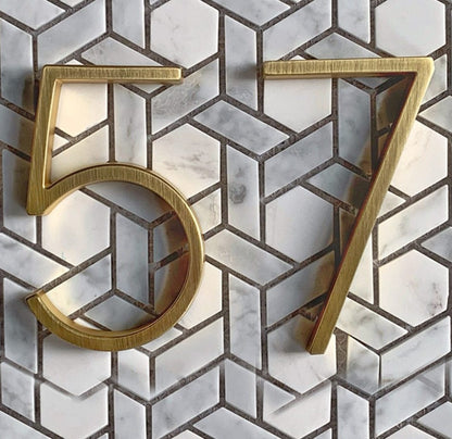 Modern Gold House Number Metal Address Sign