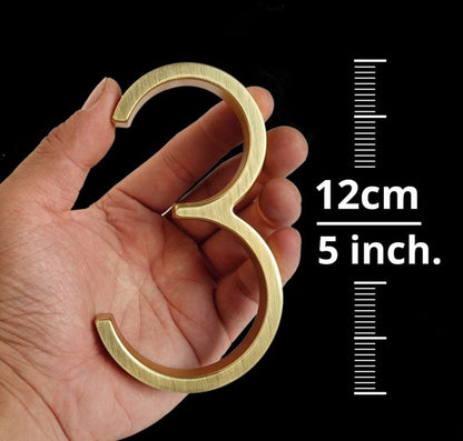 Modern Gold House Number Metal Address Sign