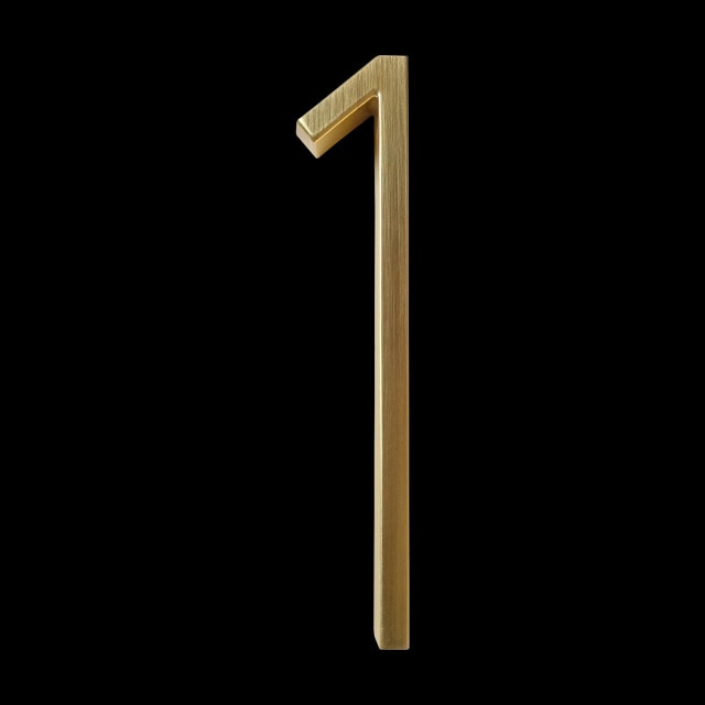 Modern Gold House Number Metal Address Sign