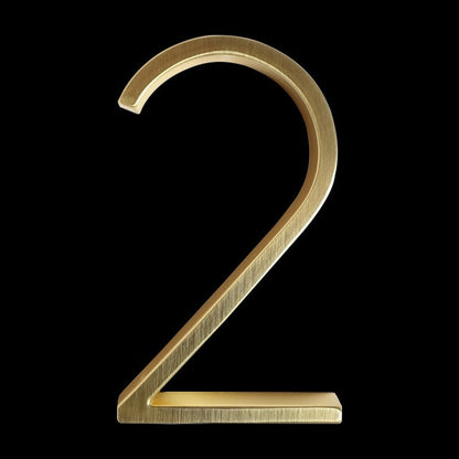 Modern Gold House Number Metal Address Sign