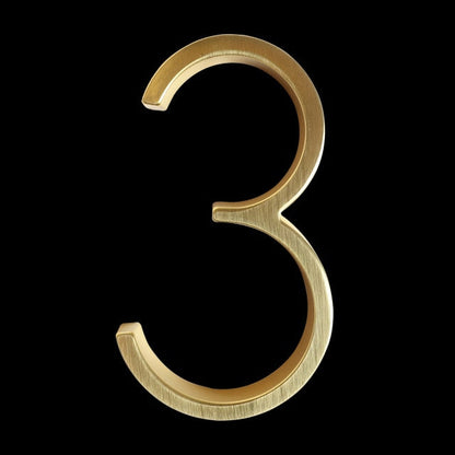 Modern Gold House Number Metal Address Sign