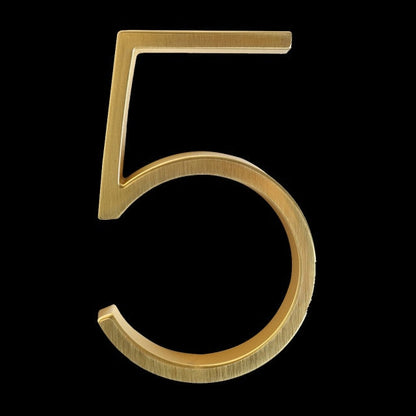 Modern Gold House Number Metal Address Sign