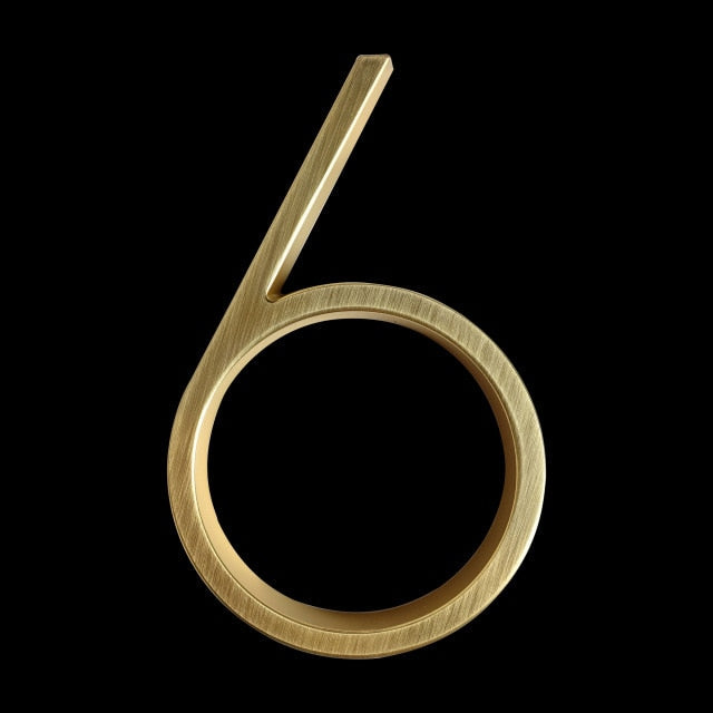 Modern Gold House Number Metal Address Sign