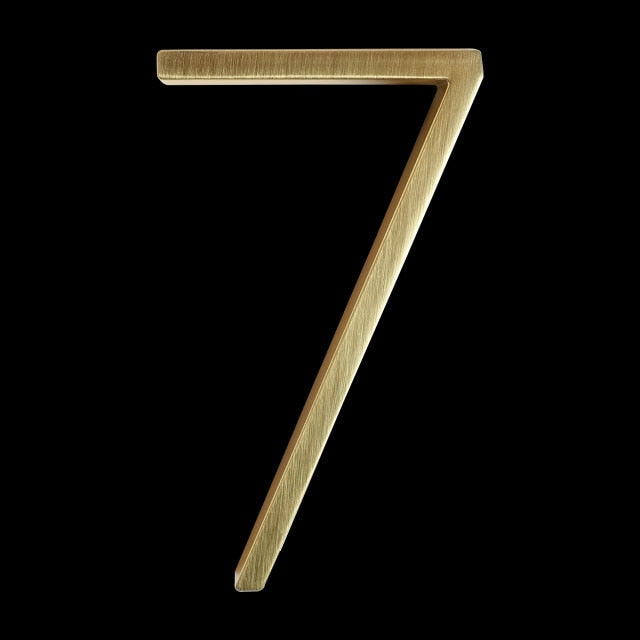 Modern Gold House Number Metal Address Sign
