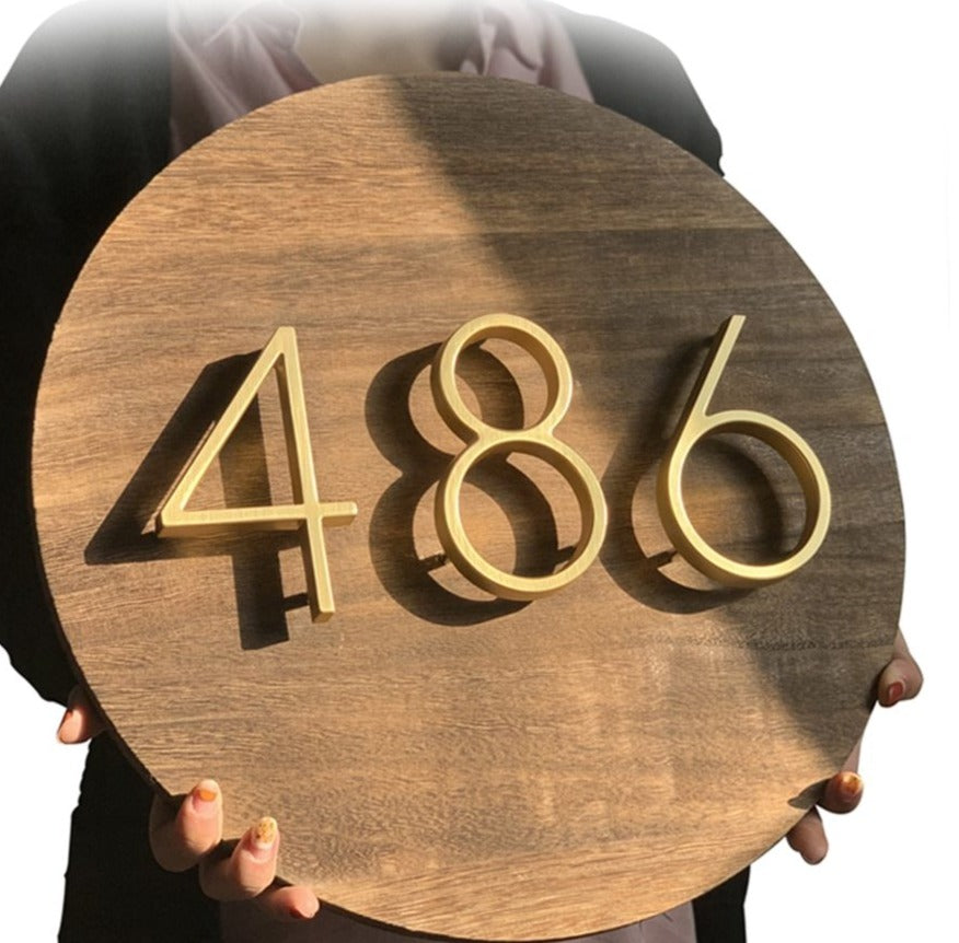 Modern Gold House Number Metal Address Sign