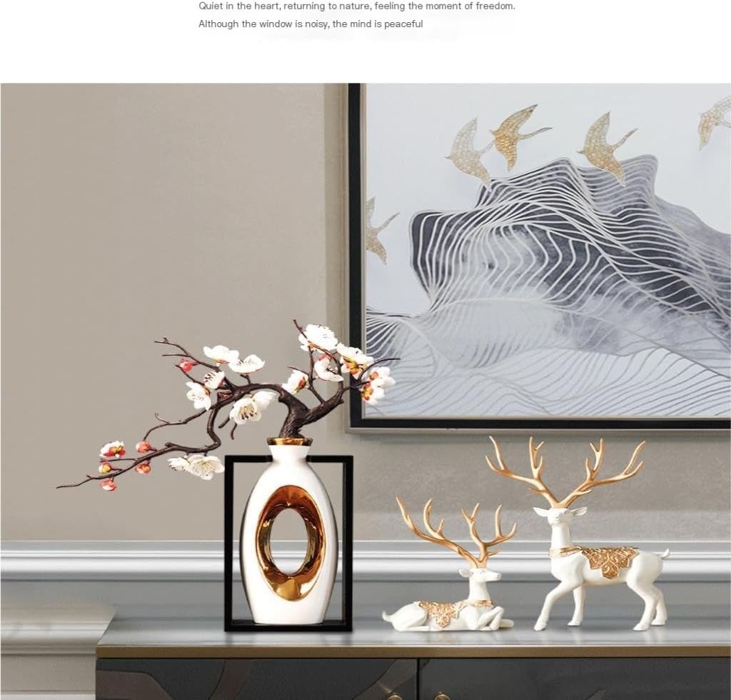 Modern Hollow Decorative Vase Gold Trim