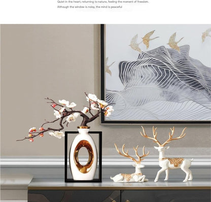Modern Hollow Decorative Vase Gold Trim