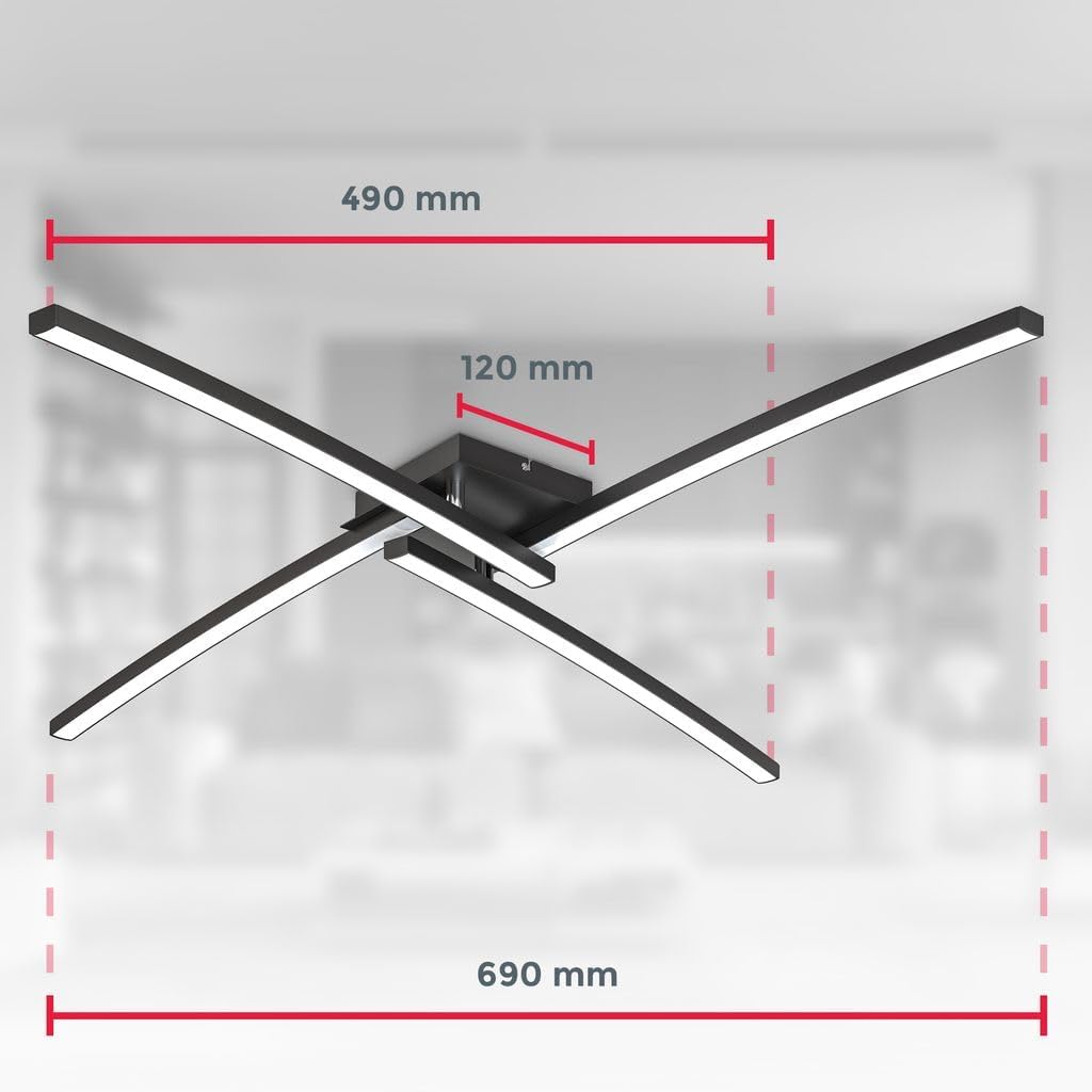 Modern Linear 4 Head LED Ceiling Light