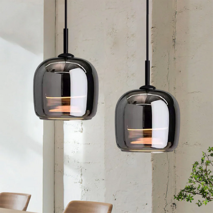 Modern Smoky Glass Pendant Ceiling Light for Kitchen Island Dining Room