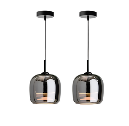 Modern Smoky Glass Pendant Ceiling Light for Kitchen Island Dining Room