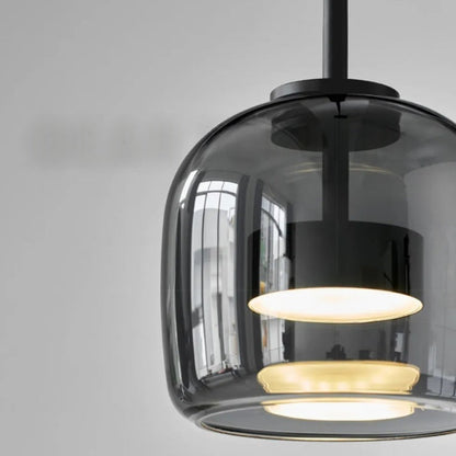 Modern Smoky Glass Pendant Ceiling Light for Kitchen Island Dining Room