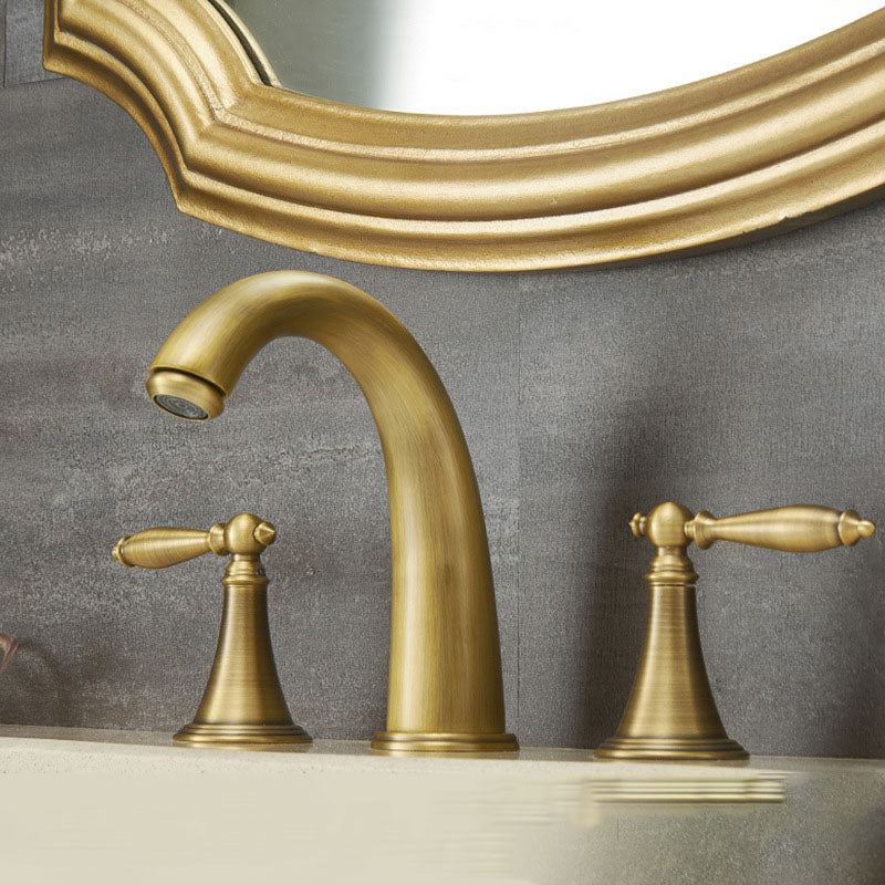 Modern Widespread Bathroom Faucet Double Handle Brass