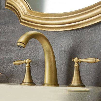 Modern Widespread Bathroom Faucet Double Handle Brass